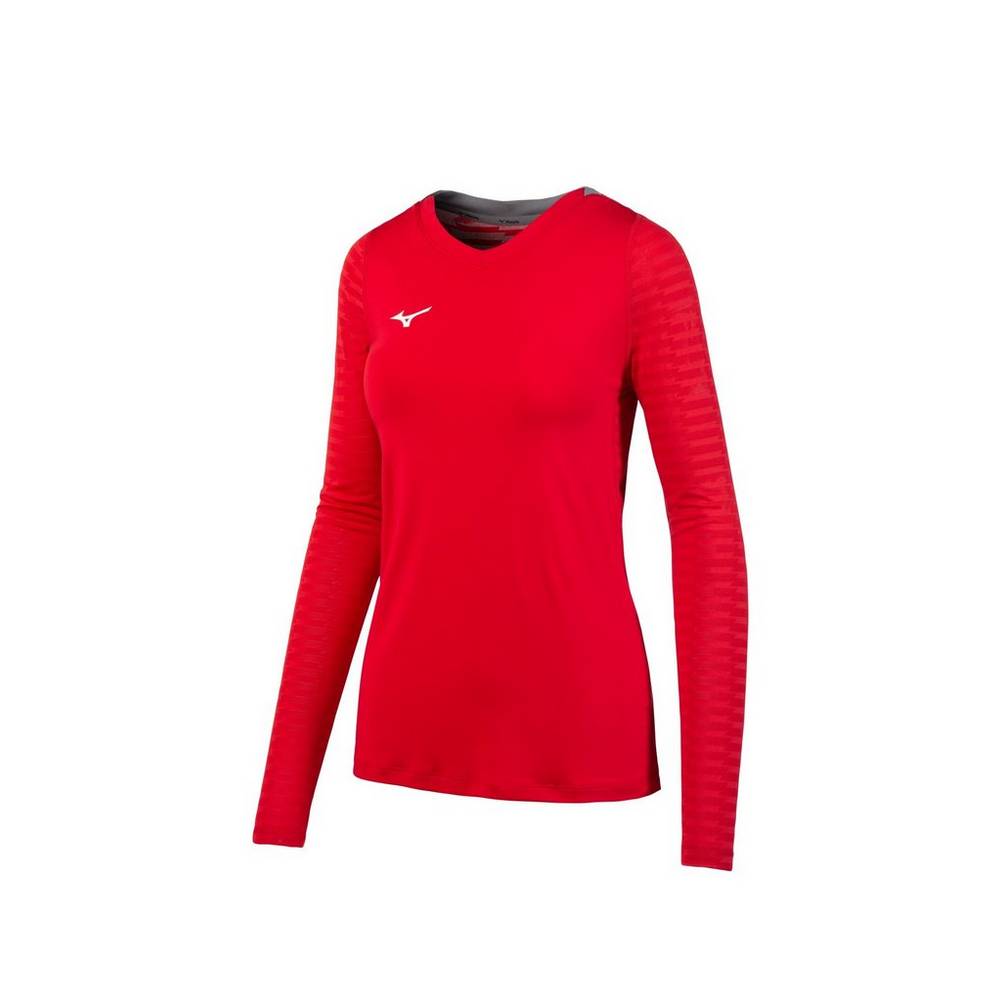 Mizuno Women's United Long Sleeve Jersey Red (440724-FDP)